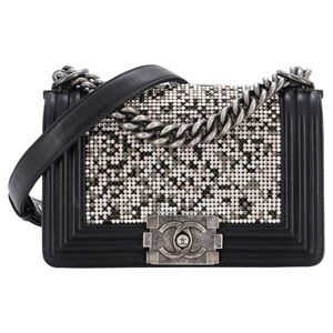 Chanel Black Embellished
Swarovski Crystal Boy Bag